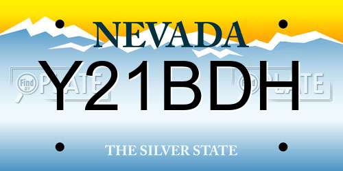 Y21BDH Nevada License Plate