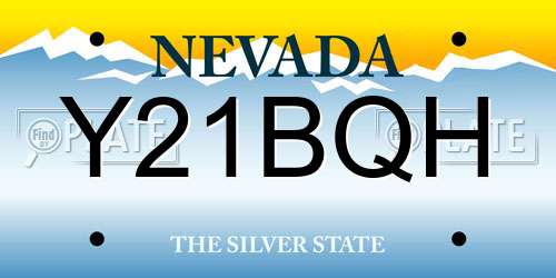 Y21BQH Nevada License Plate