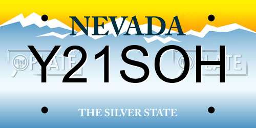 Y21SOH Nevada License Plate