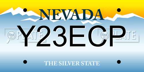 Y23ECP Nevada License Plate
