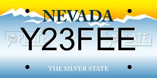 Y23FEE Nevada License Plate