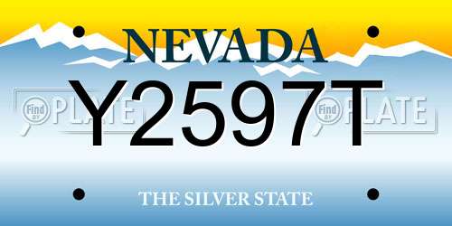 Y2597T Nevada License Plate