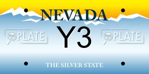 Y3 Nevada License Plate