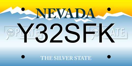 Y32SFK Nevada License Plate
