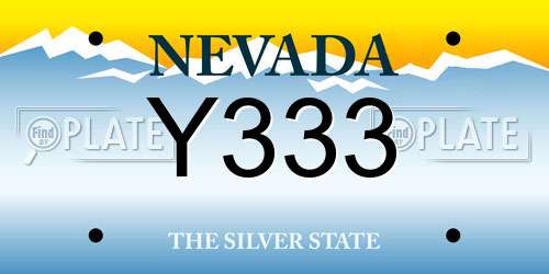 Y333 Nevada License Plate