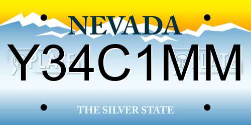 Y34C1MM Nevada License Plate
