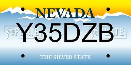 Y35DZB Nevada License Plate