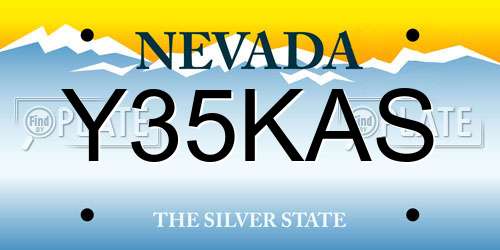 Y35KAS Nevada License Plate