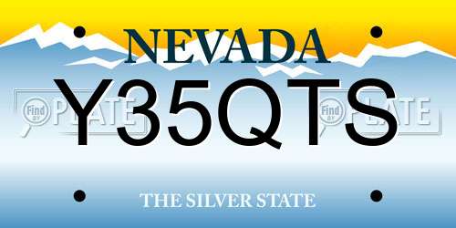 Y35QTS Nevada License Plate