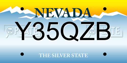 Y35QZB Nevada License Plate