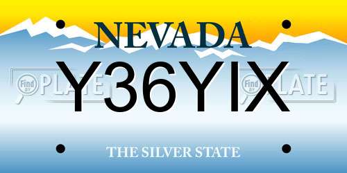 Y36YIX Nevada License Plate