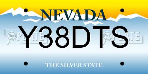 Y38DTS Nevada License Plate