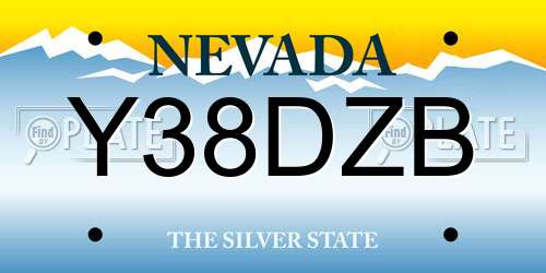 Y38DZB Nevada License Plate