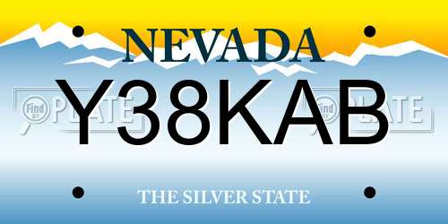 Y38KAB Nevada License Plate