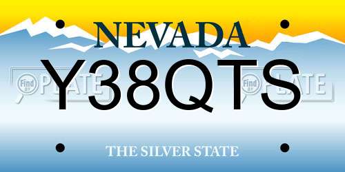 Y38QTS Nevada License Plate