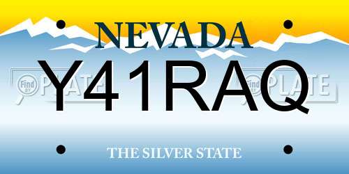 Y41RAQ Nevada License Plate
