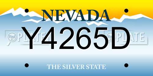 Y4265D Nevada License Plate