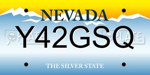Y42GSQ Nevada License Plate