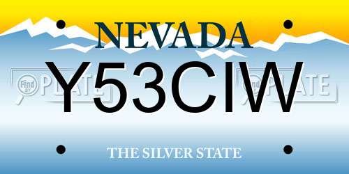 Y53CIW Nevada License Plate