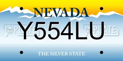 Y554LU Nevada License Plate