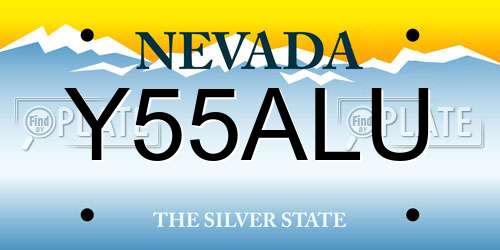 Y55ALU Nevada License Plate