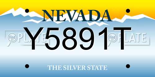 Y5891T Nevada License Plate