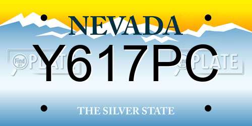 Y617PC Nevada License Plate