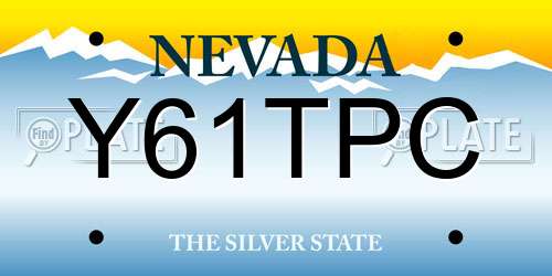 Y61TPC Nevada License Plate