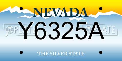Y6325A Nevada License Plate