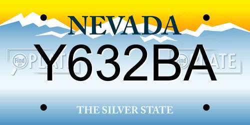 Y632BA Nevada License Plate