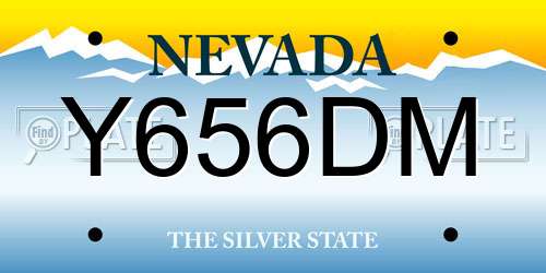 Y656DM Nevada License Plate
