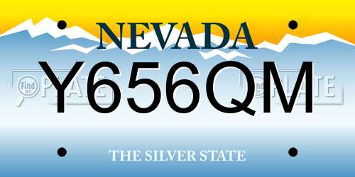 Y656QM Nevada License Plate