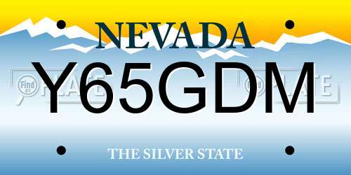 Y65GDM Nevada License Plate