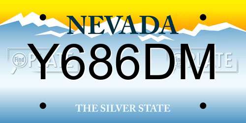 Y686DM Nevada License Plate