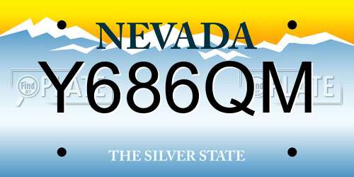 Y686QM Nevada License Plate