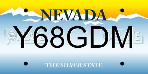 Y68GDM Nevada License Plate