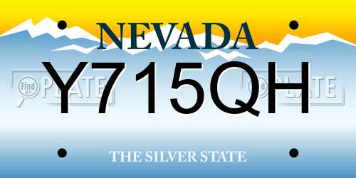 Y715QH Nevada License Plate