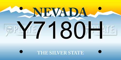 Y7180H Nevada License Plate