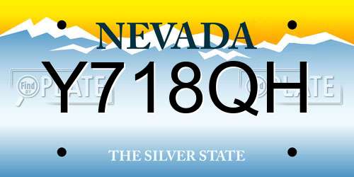 Y718QH Nevada License Plate