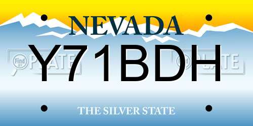 Y71BDH Nevada License Plate