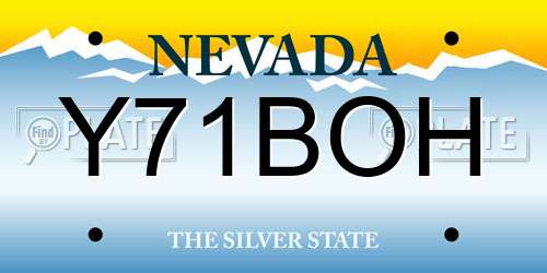 Y71BOH Nevada License Plate