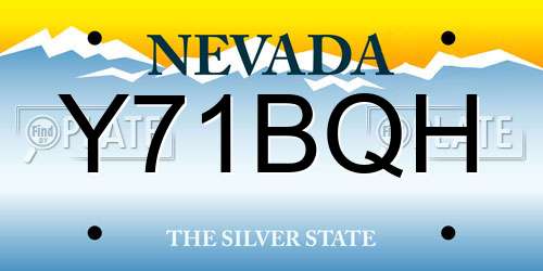Y71BQH Nevada License Plate