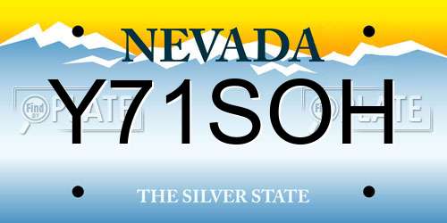 Y71SOH Nevada License Plate