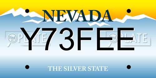 Y73FEE Nevada License Plate