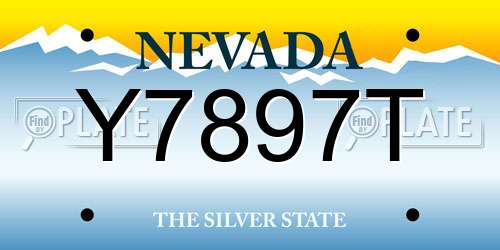 Y7897T Nevada License Plate