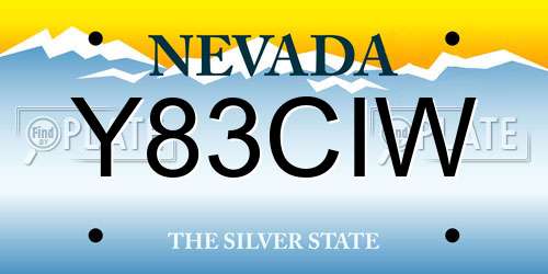 Y83CIW Nevada License Plate