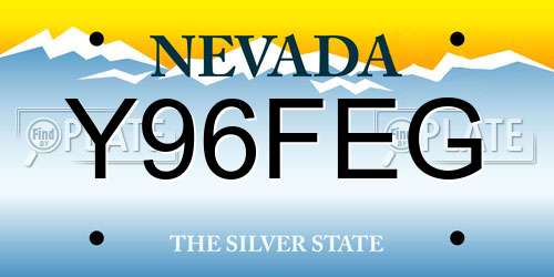 Y96FEG Nevada License Plate