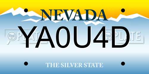 YA0U4D Nevada License Plate