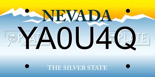 YA0U4Q Nevada License Plate