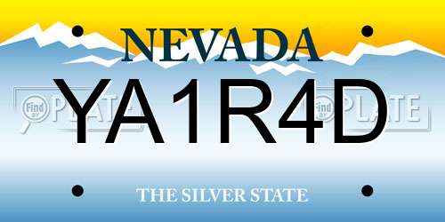 YA1R4D Nevada License Plate